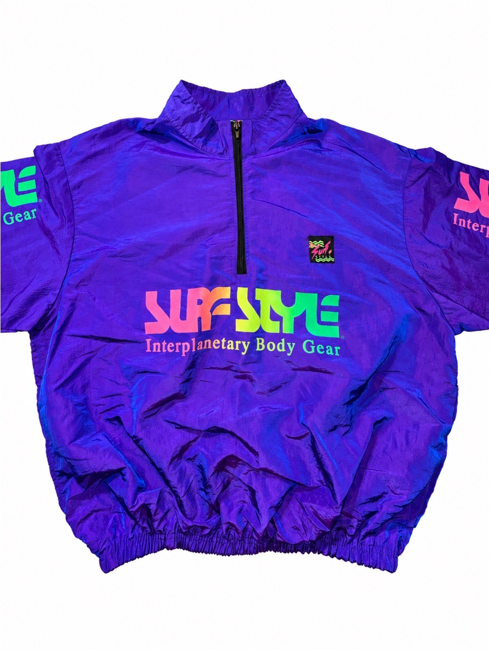 Surf Style Vintage 90s Iridescent Windbreaker Purple One Size Made in USA
